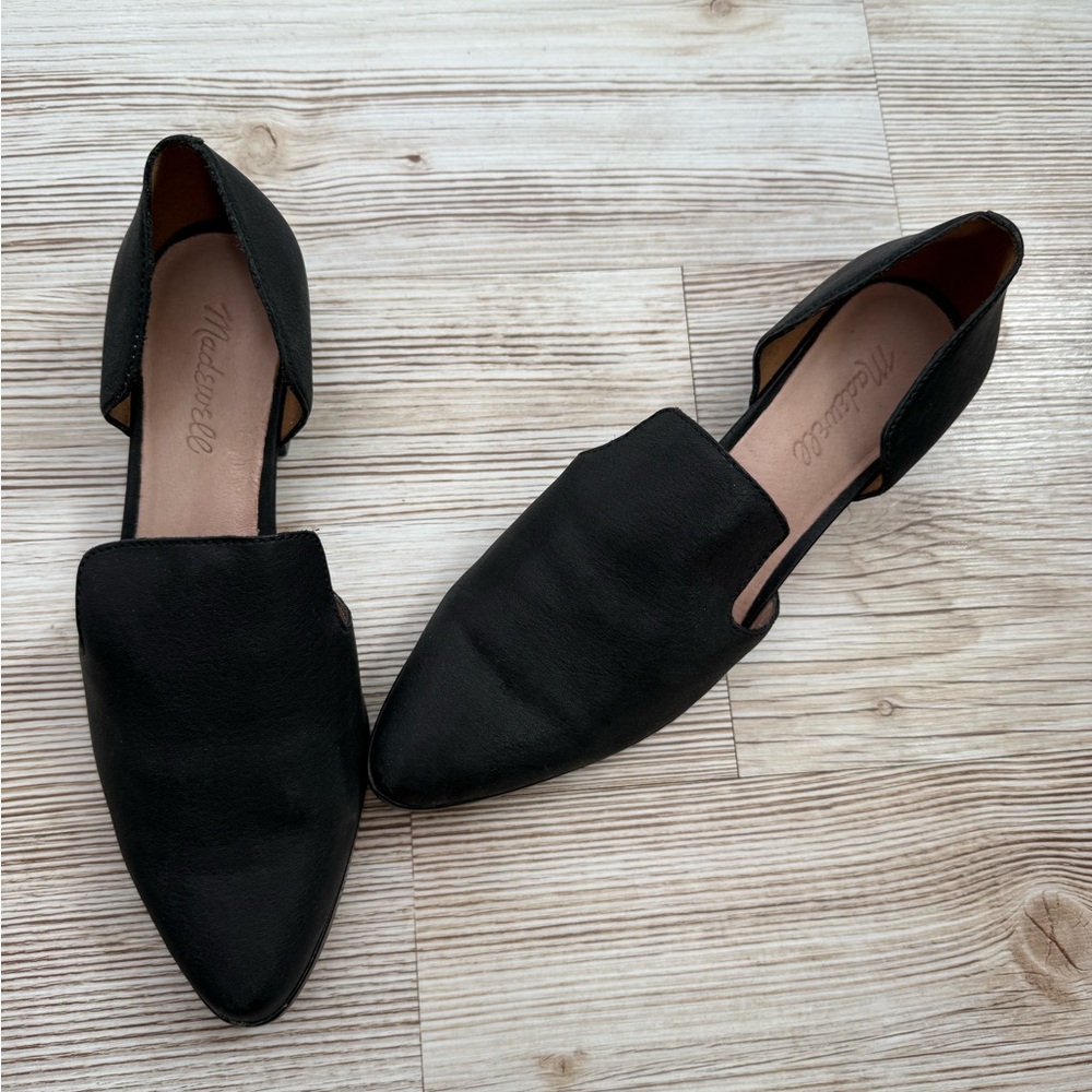 Madewell Leather Dorsay Style Cutout Loafers - Black, Size 7.5 - Picture 2 of 5